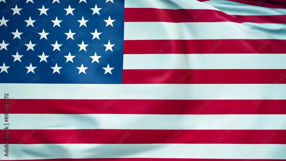 National Pride: Close-Up of Waving American Flag on Independence Day
