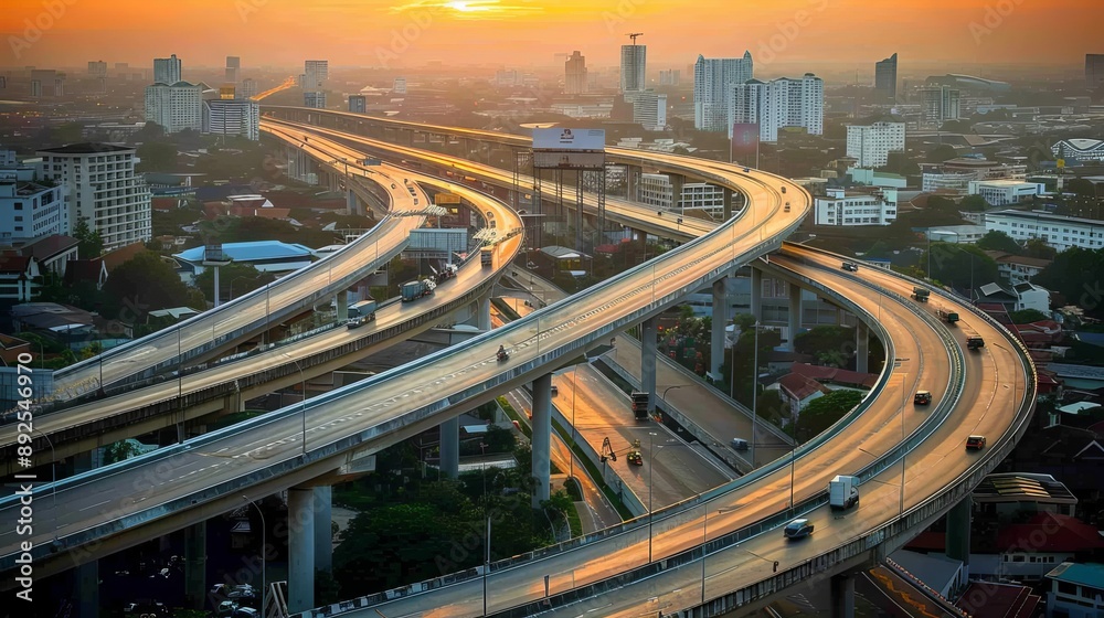 Fototapeta premium Thailand’s well-developed road network is a key part of the country's infrastructure.