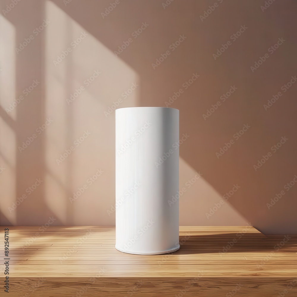 Minimalist White Vase on Wooden Table Minimalist White Vase on Wooden Table