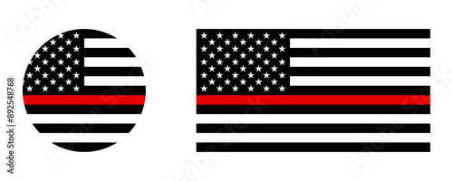 Flag of the United States with Thin Red Line