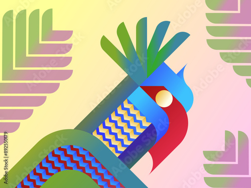 parrot in the rainforest illustration