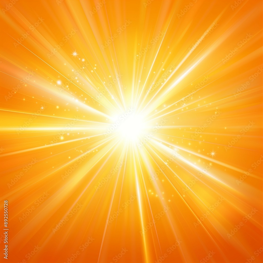Bright Burst of Light with Radiant Orange and Yellow Rays in Abstract Background Bright Burst of Light with Radiant Orange and Yellow Rays in Abstract Background