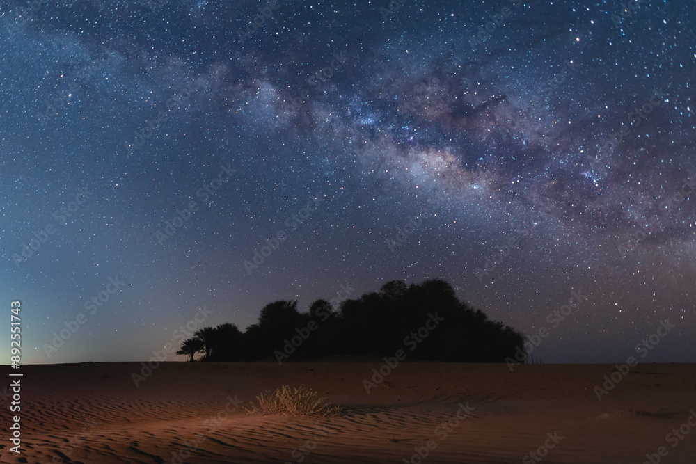 Nigh sky milky way during off road camping in Oasis desert Nigh sky milky way during off road camping in Oasis desert