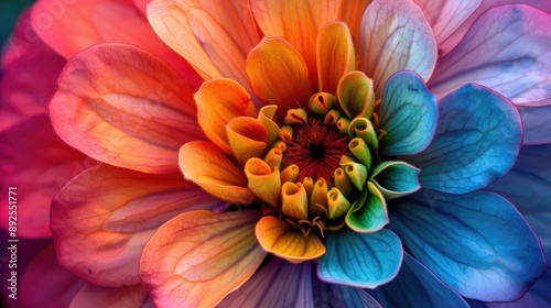 A close-up of a zinnia, highlighting its vibrant colors.