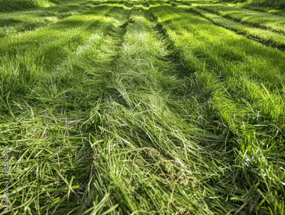 Freshly Cut Grass in Rows Freshly Cut Grass in Rows