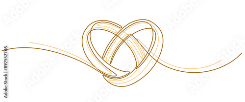 Wedding ring line art vector illustration