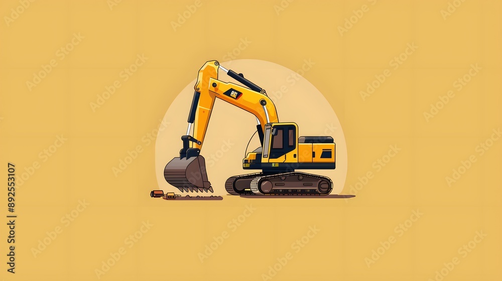 excavator repair logo design template. excavator repair logo design template.