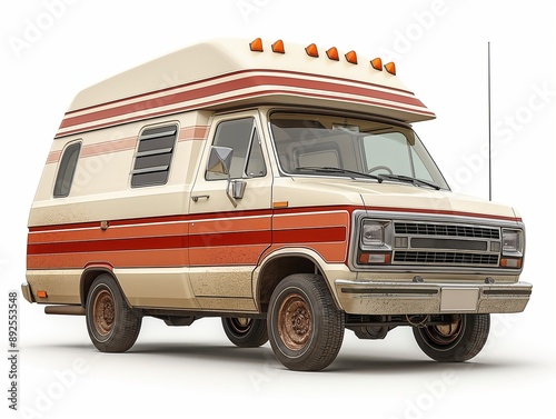 Camper van isolated on a white background.