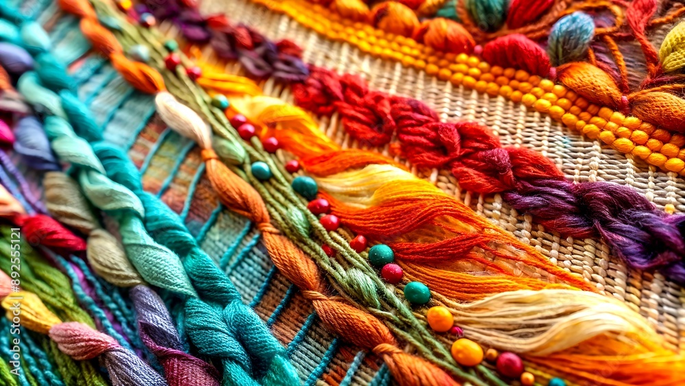 A Tapestry of Textures: A Textile Art Piece Explores the Beauty of Fabric and Thread Generative AI Digital art generation A Tapestry of Textures: A Textile Art Piece Explores the Beauty of Fabric and Thread Generative AI Digital art generation