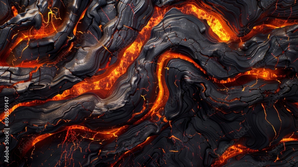 Detailed photo capturing the intricate and mesmerizing texture of molten lava surface Detailed photo capturing the intricate and mesmerizing texture of molten lava surface
