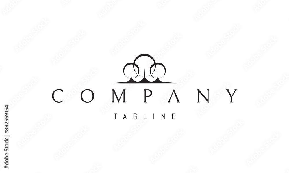 A vector logo with an abstract image of three trees with round crowns. A vector logo with an abstract image of three trees with round crowns.