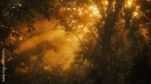 Golden Forest Sunset.