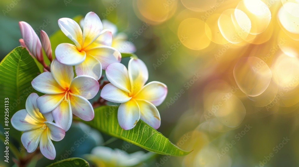 Plumeria Blossoms in Warm Glowing Light Plumeria Blossoms in Warm Glowing Light