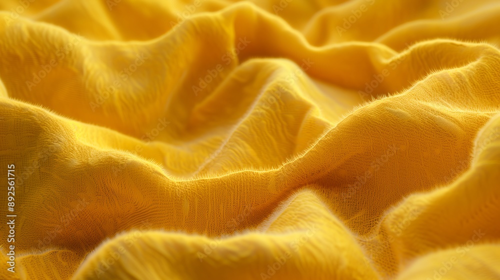 A wrinkled yellow plush fabric, super fluffy plush style. A wrinkled yellow plush fabric, super fluffy plush style.