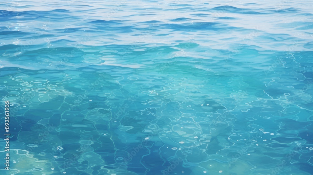 Pure blue turquoise sea with slight waves and bright reflections Pure blue turquoise sea with slight waves and bright reflections