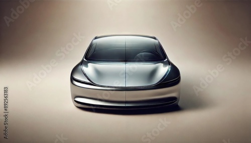 Unbranded car windshield mockup poster or banner with neutral copyspace background