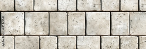 Wallpaper Mural A seamless texture of beige stone blocks, arranged in an off-white pattern for a realistic and detailed background. Torontodigital.ca