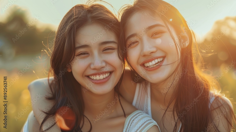 Fototapeta premium Close-up of Two Happy Women Outdoors
