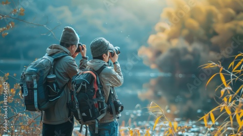 Hikers Capturing Nature's Beauty