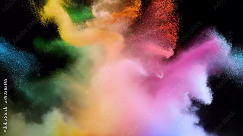 Colorful powder explosion in slow motion Colorful powder explosion in slow motion