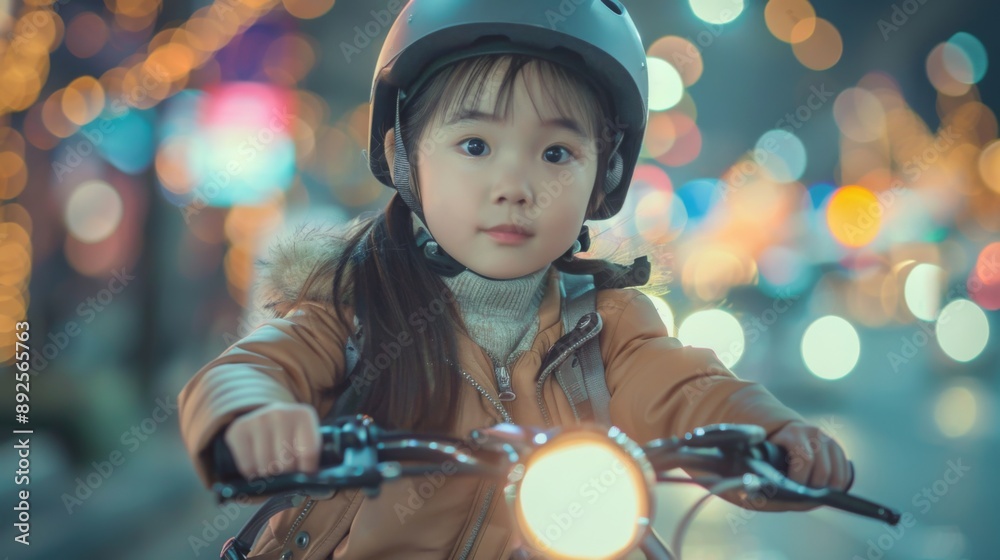 Child on Bicycle at Night Child on Bicycle at Night