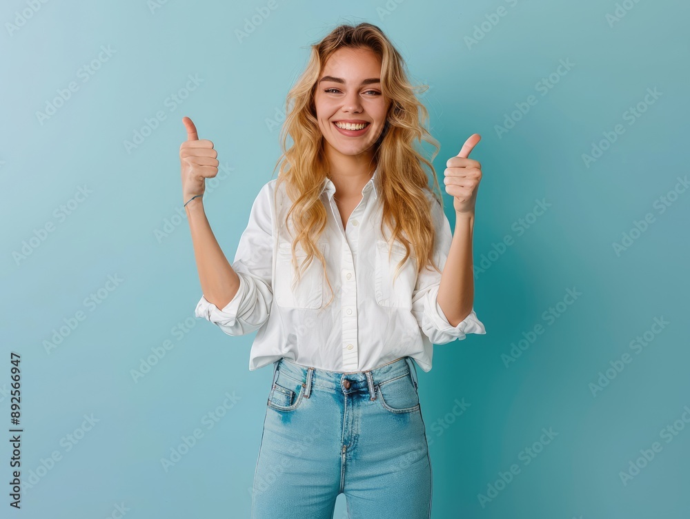 woman showing thumbs up woman showing thumbs up