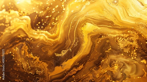Golden Liquid Abstract Art