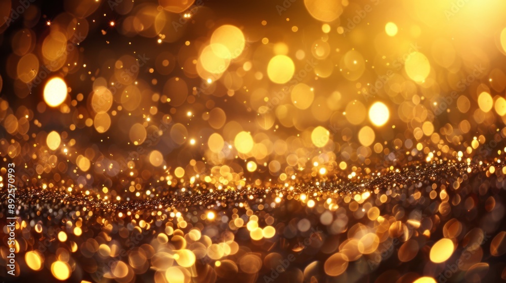 Glittering Golden Bokeh Lights Background Glittering Golden Bokeh Lights Background