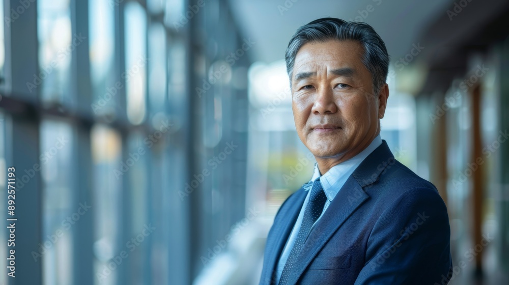Confident Senior Businessman in a Modern Office Setting - A mature businessman exudes confidence as he stands in a modern office setting, symbolizing leadership, experience, and success. He is well-dr Confident Senior Businessman in a Modern Office Setting - A mature businessman exudes confidence as he stands in a modern office setting, symbolizing leadership, experience, and success. He is well-dr