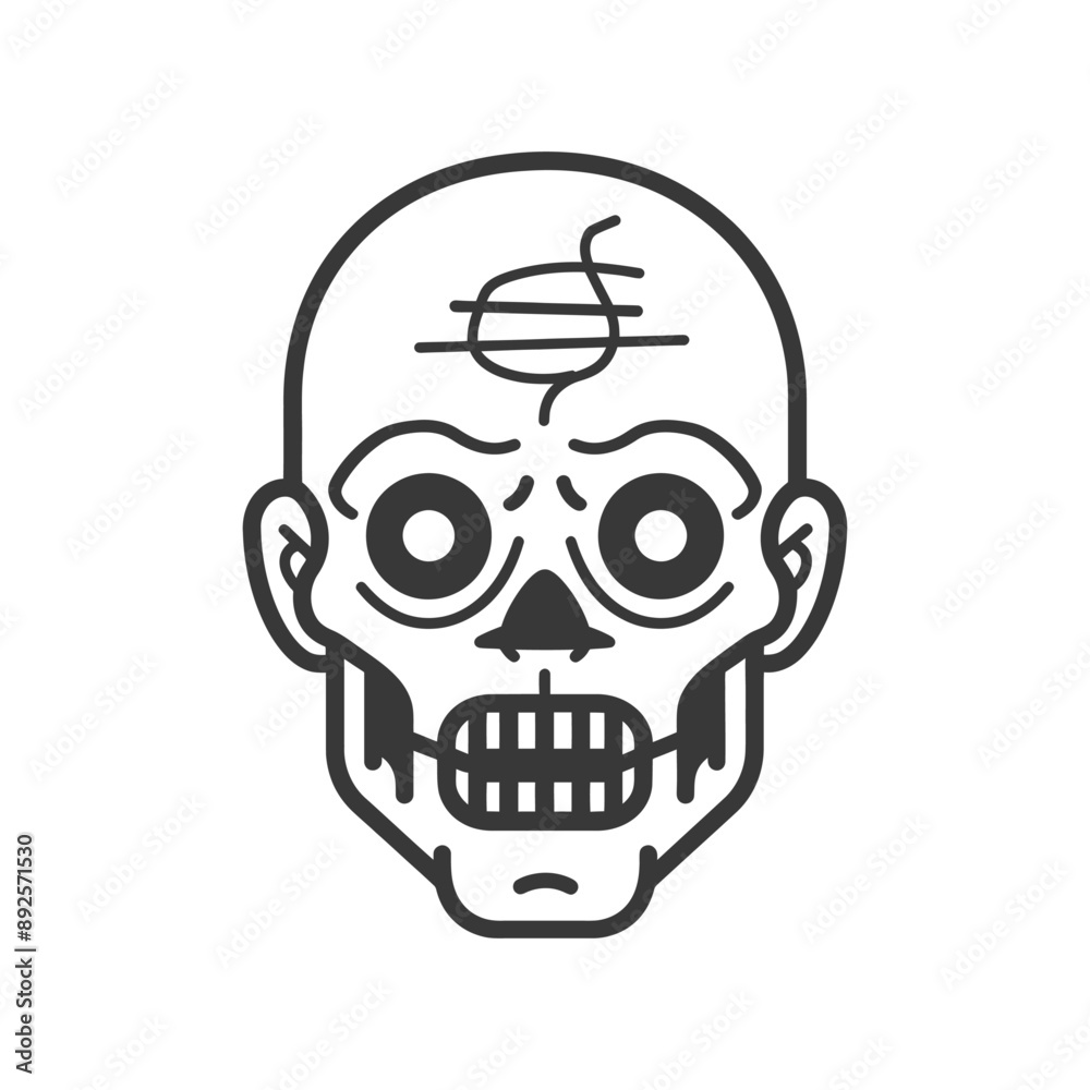 zombie minimalist line art icon logo symbol 