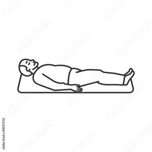 unconscious elderly man with injury minimalist line art icon logo symbol 