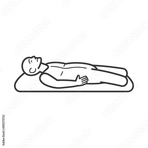 unconscious elderly man with injury minimalist line art icon logo symbol 