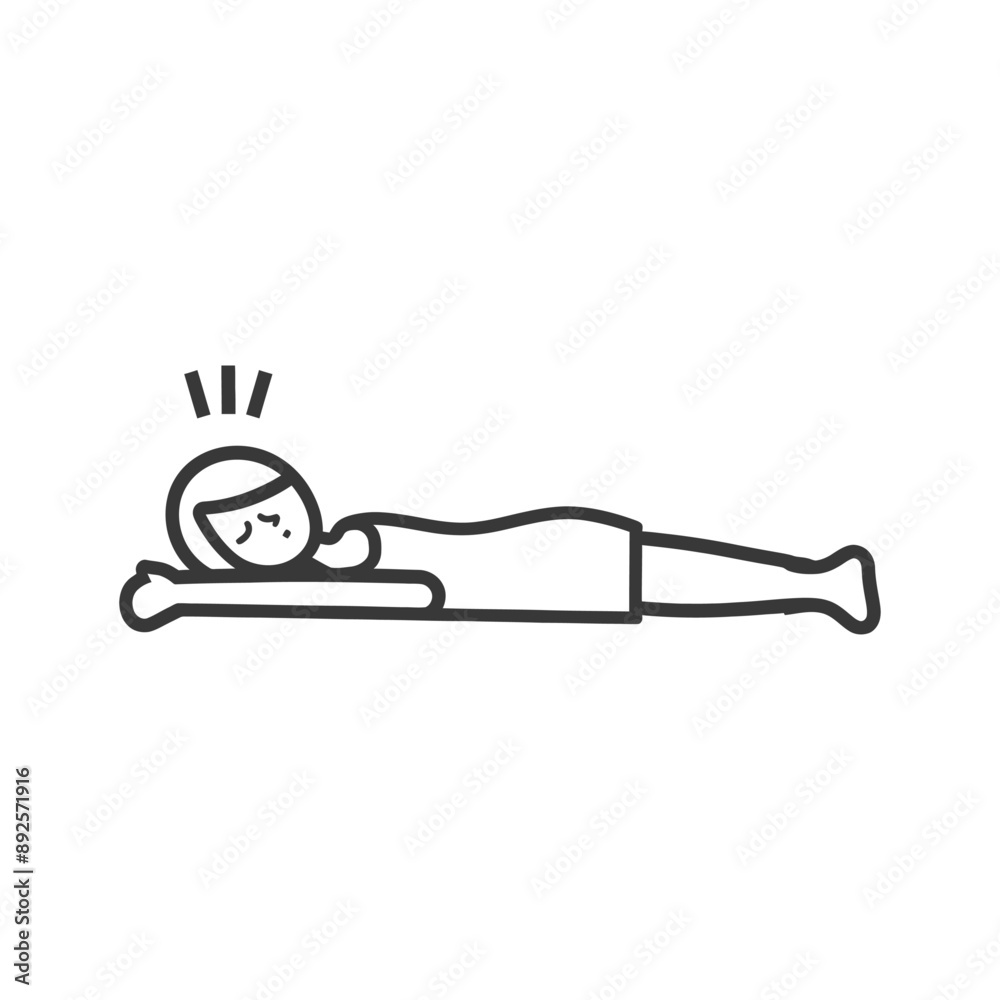 unconscious little girl with injury minimalist line art icon logo symbol unconscious little girl with injury minimalist line art icon logo symbol
