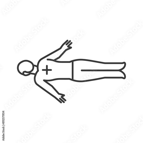 unconscious man with injury minimalist line art icon logo symbol 