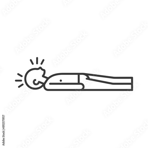 unconscious man with injury minimalist line art icon logo symbol 