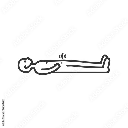 unconscious man with injury minimalist line art icon logo symbol 