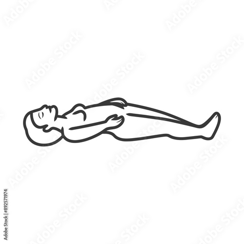 unconscious woman with injury minimalist line art icon logo symbol 