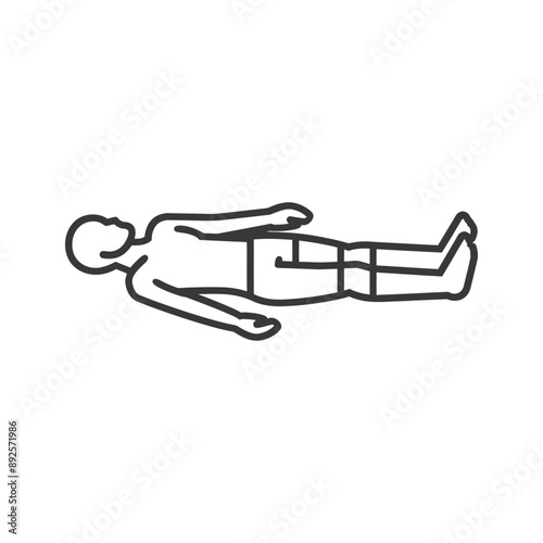 unconscious man with injury minimalist line art icon logo symbol 