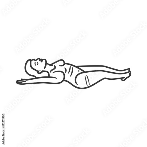 unconscious woman with injury minimalist line art icon logo symbol 