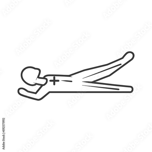 unconscious man with injury minimalist line art icon logo symbol 