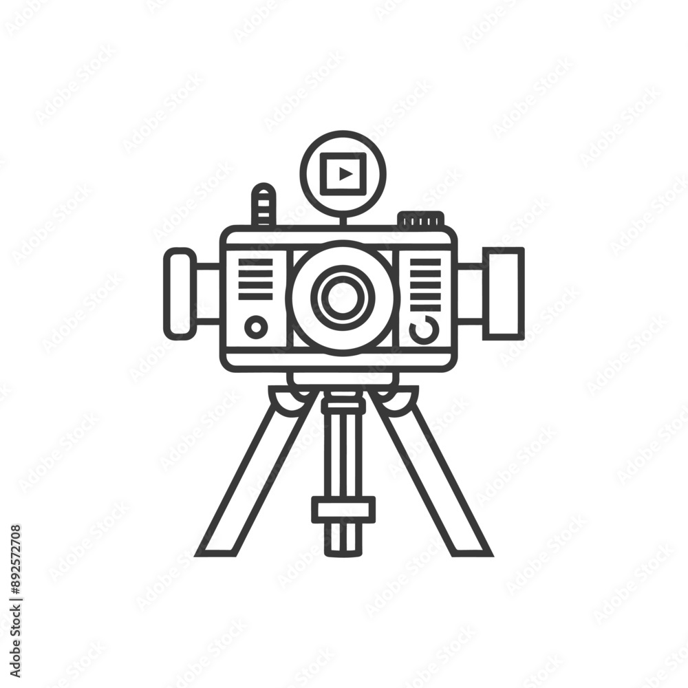 Videography minimalist line art icon logo symbol Videography minimalist line art icon logo symbol