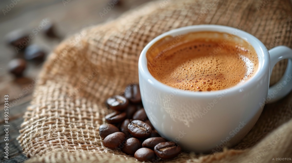 Freshly Brewed Espresso in White Cup Freshly Brewed Espresso in White Cup