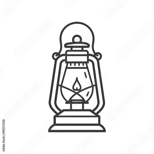 vintage lantern pendant lamp industrial style minimalist line art icon logo symbol 