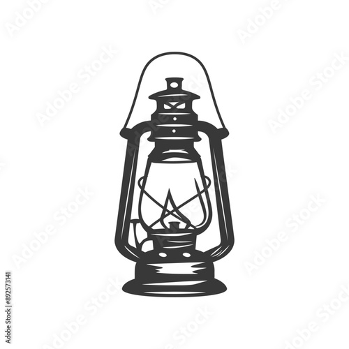 vintage lantern pendant lamp industrial style minimalist line art icon logo symbol 