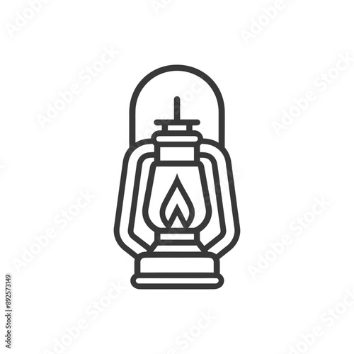 vintage lantern pendant lamp industrial style minimalist line art icon logo symbol 