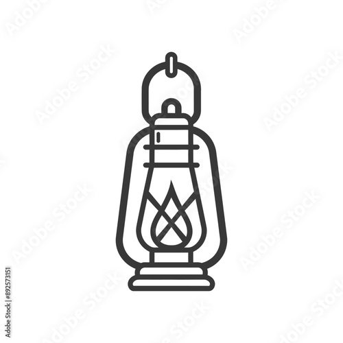 vintage lantern pendant lamp industrial style minimalist line art icon logo symbol 
