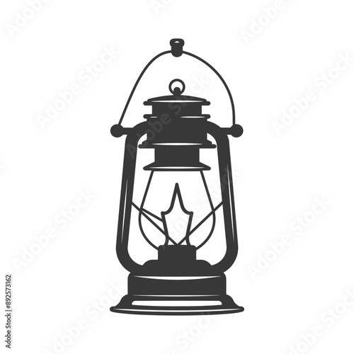 vintage lantern pendant lamp industrial style minimalist line art icon logo symbol 