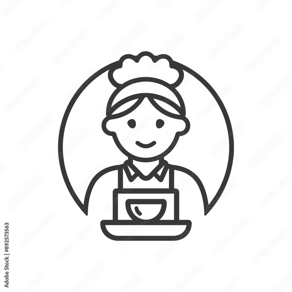 waitress minimalist line art icon logo symbol waitress minimalist line art icon logo symbol