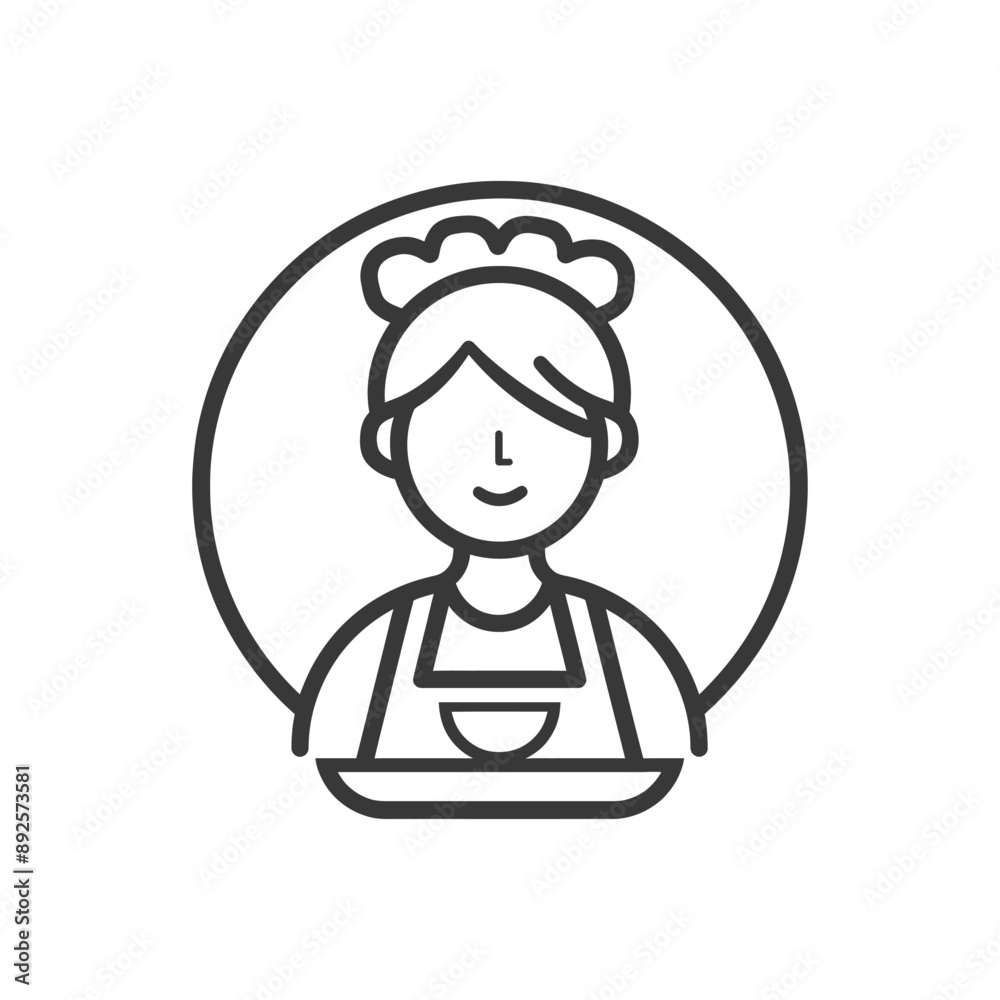 waitress minimalist line art icon logo symbol waitress minimalist line art icon logo symbol
