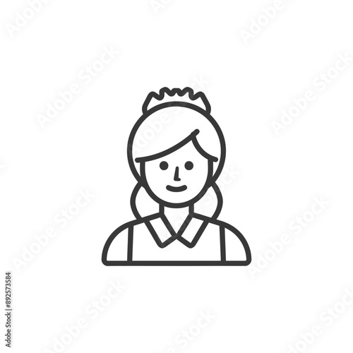 waitress minimalist line art icon logo symbol 